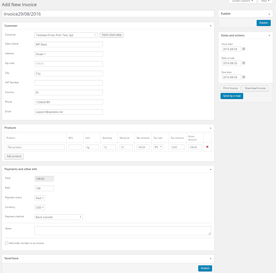 New Invoice
