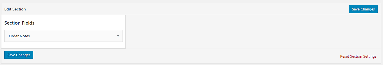 Reset section settings