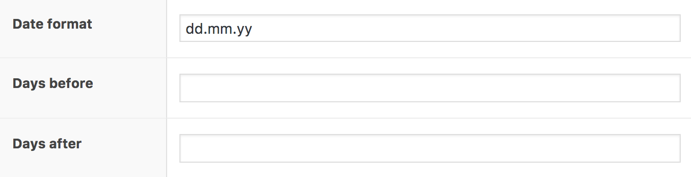 WooCommerce Flexible Product Fields - Date settings