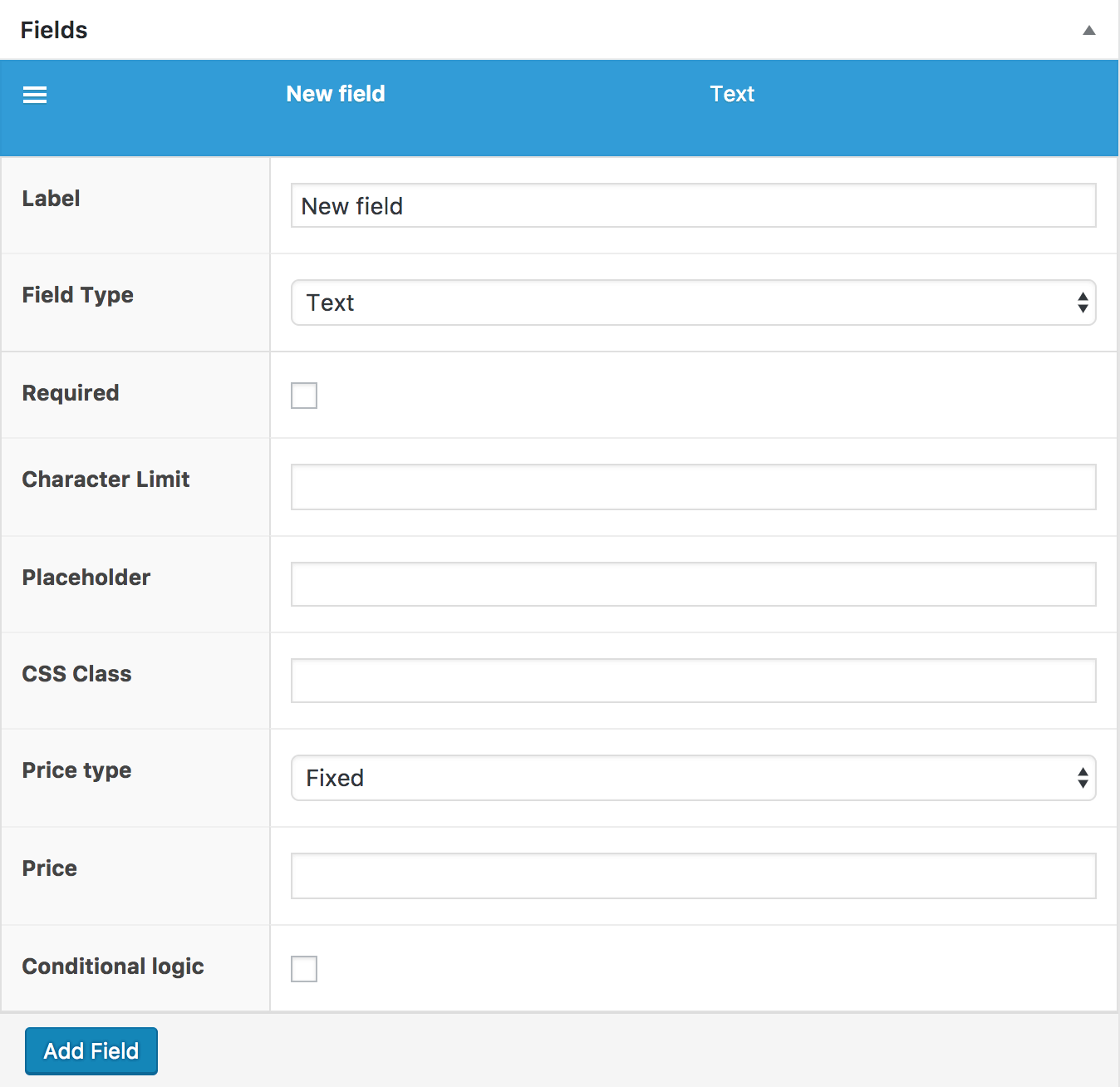 WooCommerce Flexible Product Fields - Fields Settings