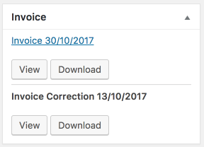 Flexible Invoices for WooCommerce - Correction number on the order edit page