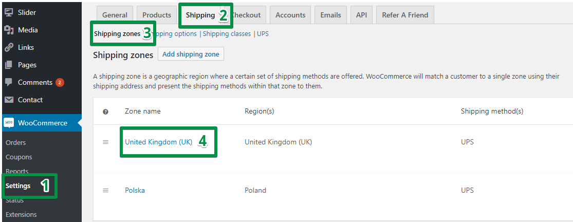 How to add a shipping method in your store (screenshot)