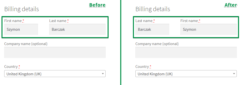 Before & After: Name Fields