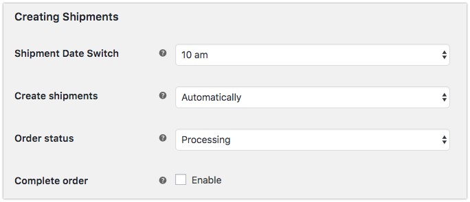 creating shipments in DPD Local for WooCommerce