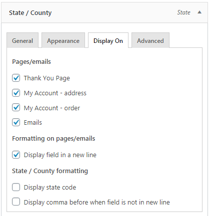 Flexible Checkout Fields - Display On
