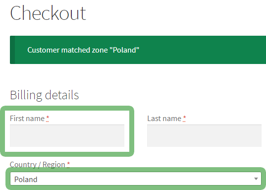 Flexible Checkout Fields visible field