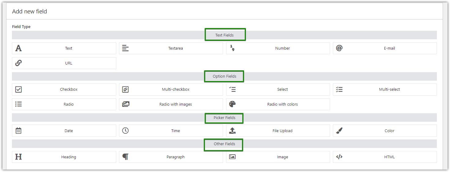 WooCommerce product page: fields types and categories