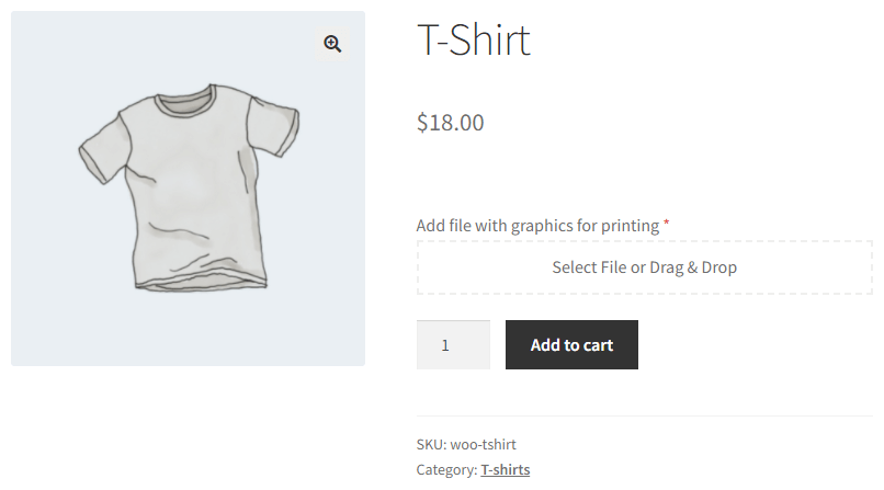 File Upload on the WooCommerce product page