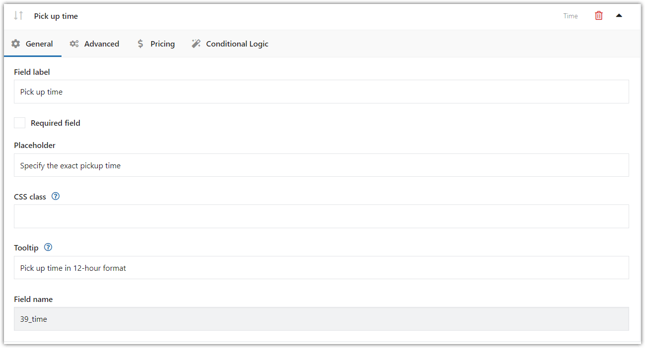 General settings