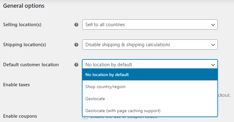 WooCommerce Default Customer Location