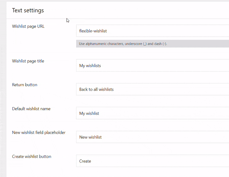 Text Settings