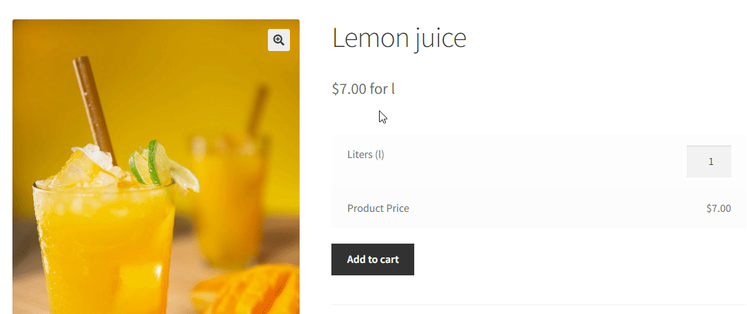 Sell lemon juice in your store by volume