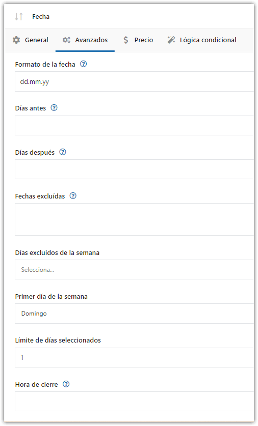 campos adicionales manager de campos de productos woocommerce