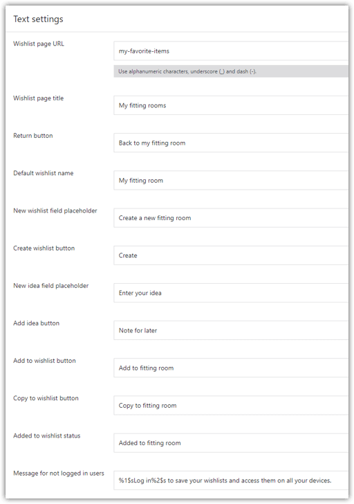 cutomized text inputs