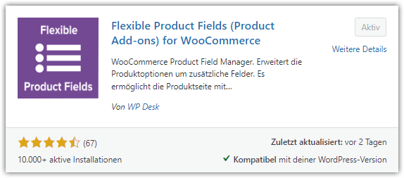 flexible product fields - WordPress Repository